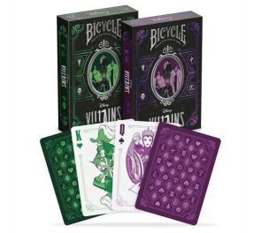 Bicycle® Disney Villains -pelikortit, vihreä tai violetti